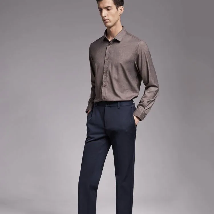 GOLDLION Shirts Men Brown 77-2