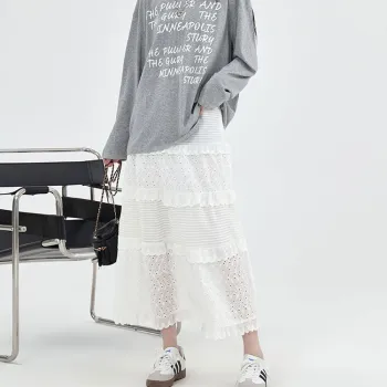 Kazakhstan Casual Long Skirts Women's White