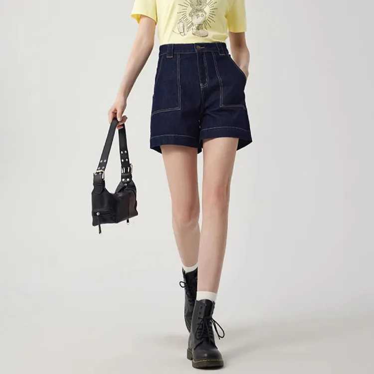 DEGAIA Denim Shorts Women's Navy Blue-1