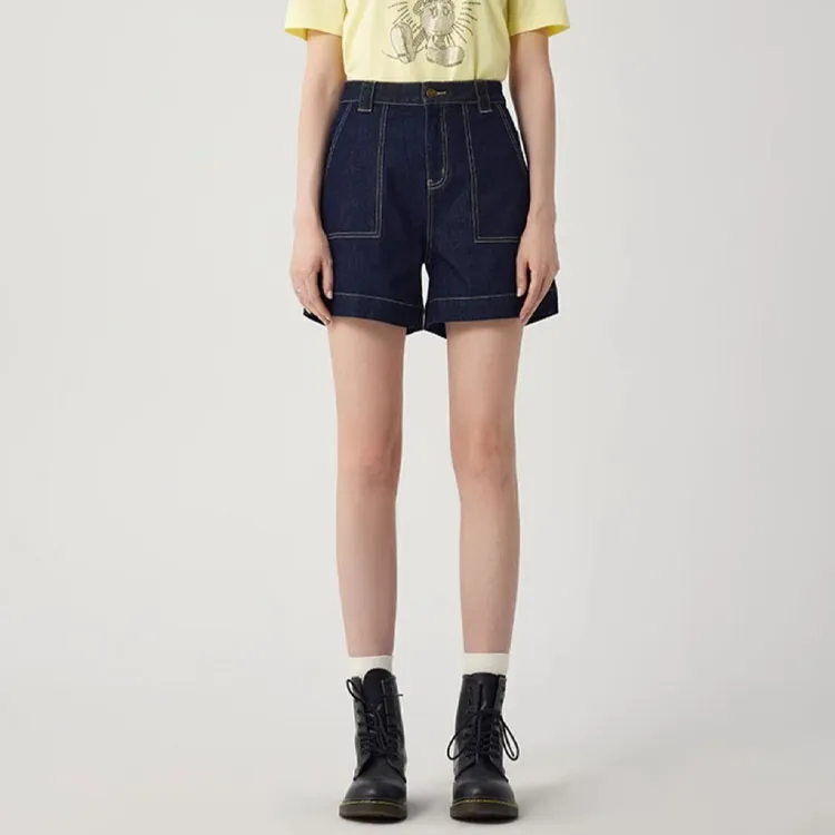 DEGAIA Denim Shorts Women's Navy Blue-2
