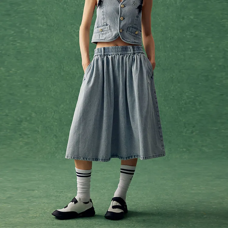 GOOD BAI Denim Long Skirts Women's Blue-2