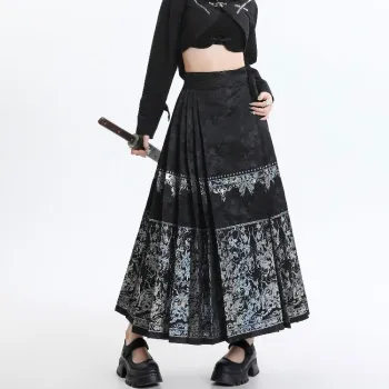 Kazakhstan Casual Long Skirts Women's Black