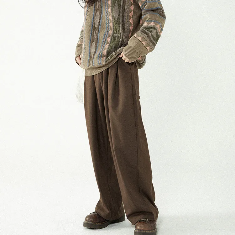 WULISHAONIAN Suit Trouser Unisex Hot Chocolate-5