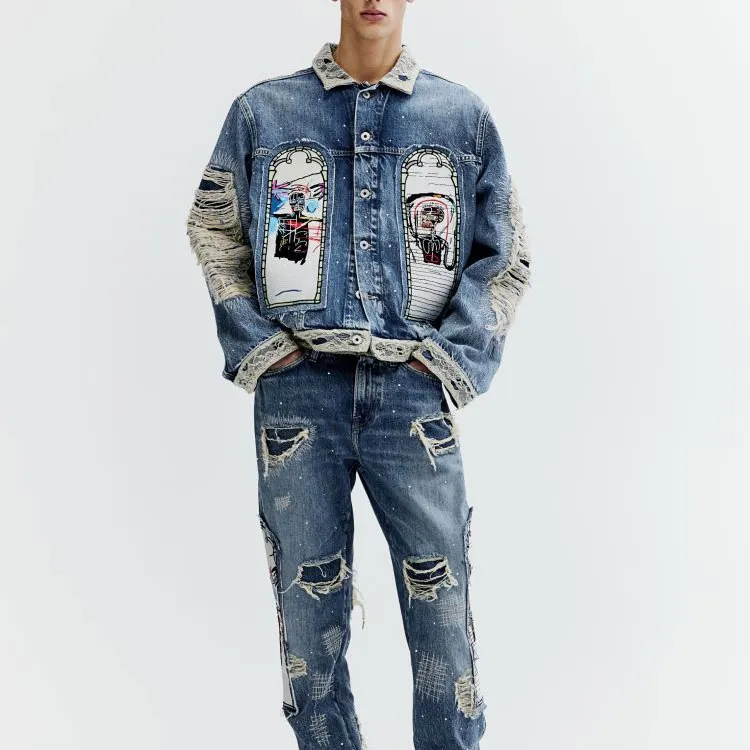 H&M Denim Jackets Unisex Blue-1