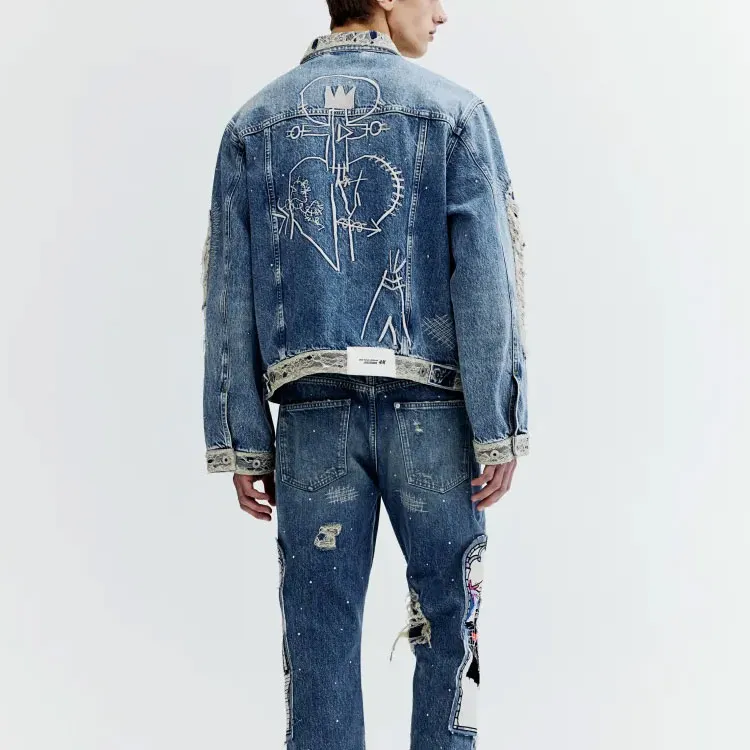 H&M Denim Jackets Unisex Blue-2