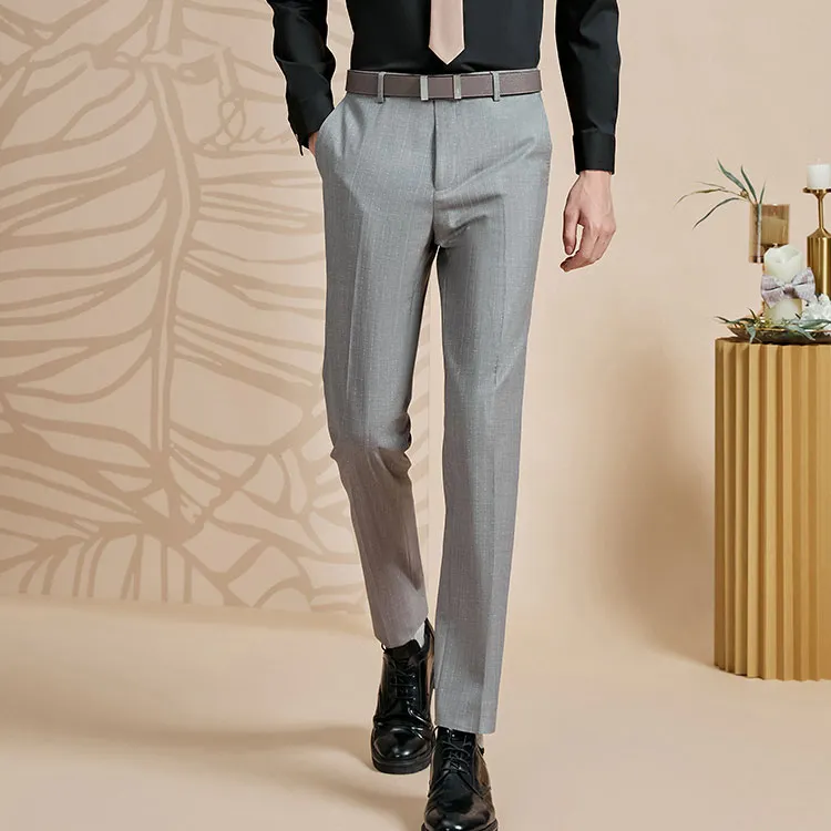 DIKENI Suit Trouser Men's Gray Mixed Stripes-2