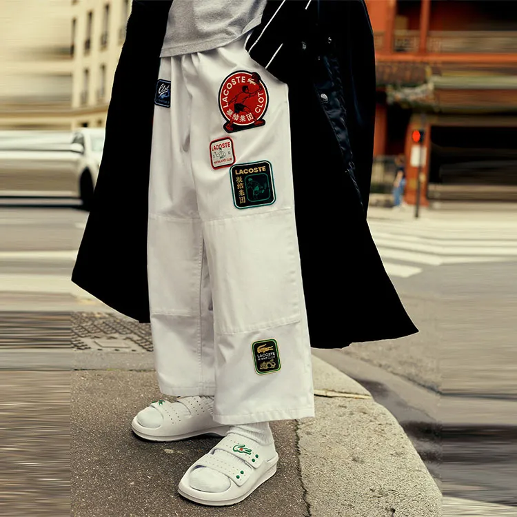 Lacoste X CLOT LACOSTE Collaboration Knitted Sweatpants Unisex White-2