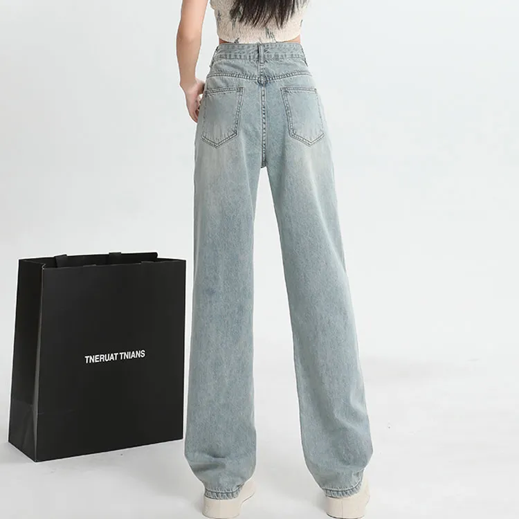 YINLEI Jeans Women's Light Blue-2