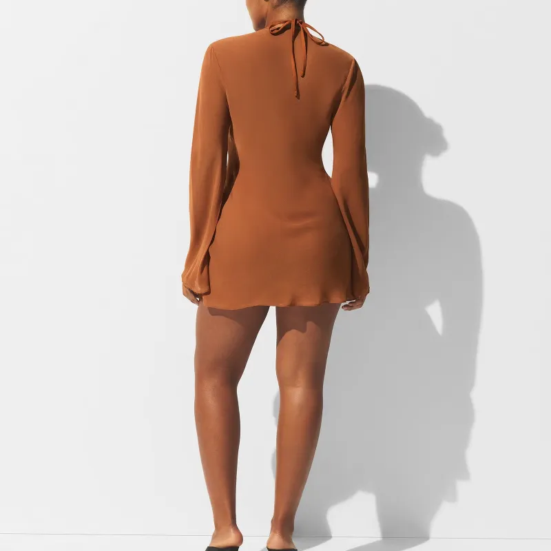SKIMS SHEER COVER UPS LONG SLEEVE MINI DRESS Long Sleeved Dress Women's-2