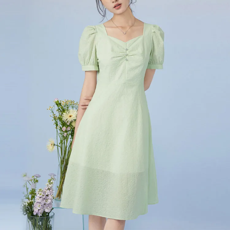 EICHITOO Short Sleeved Dresses Women's Light Green-3