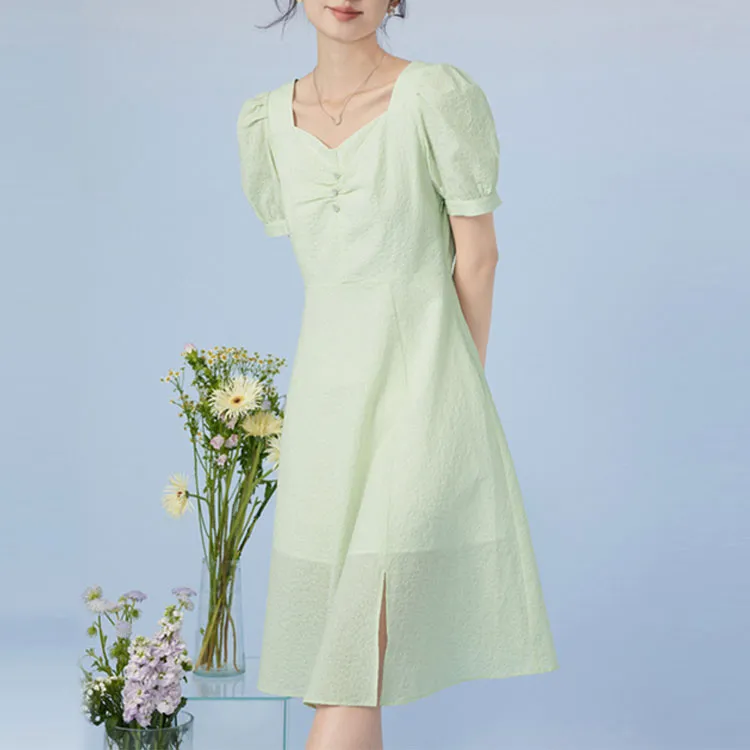 EICHITOO Short Sleeved Dresses Women's Light Green-4
