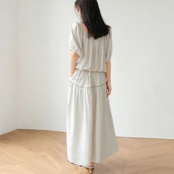 DianThia Skirt Set Women's Gray White