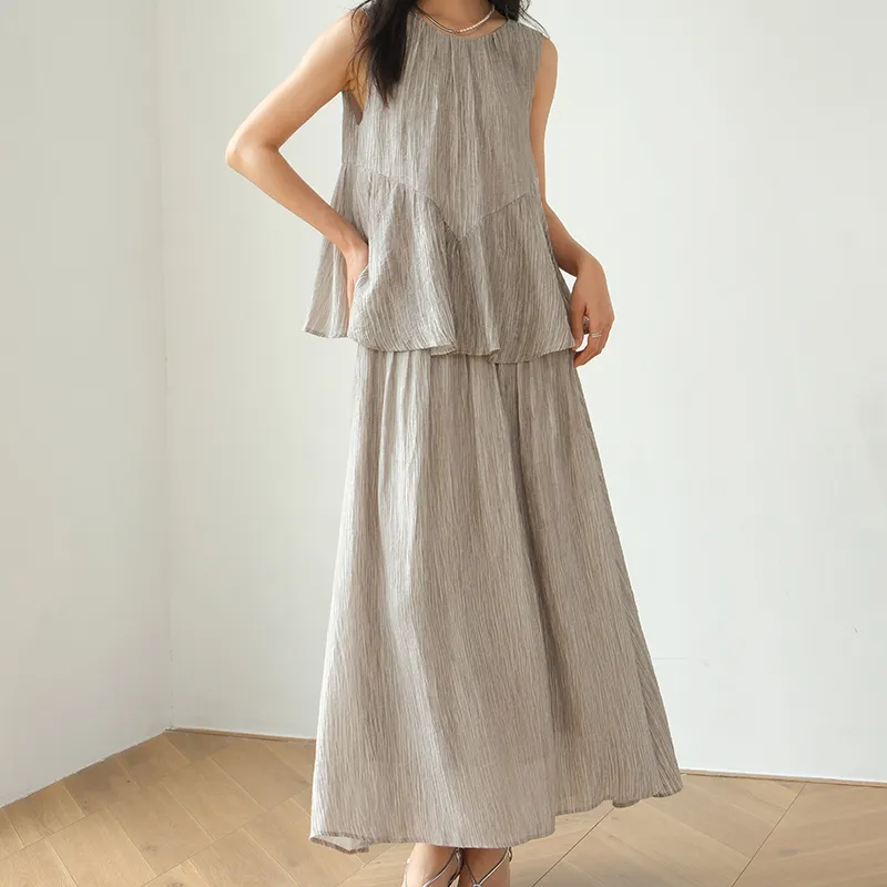DianThia Sleeveless Dress Women's Purple Gray-1