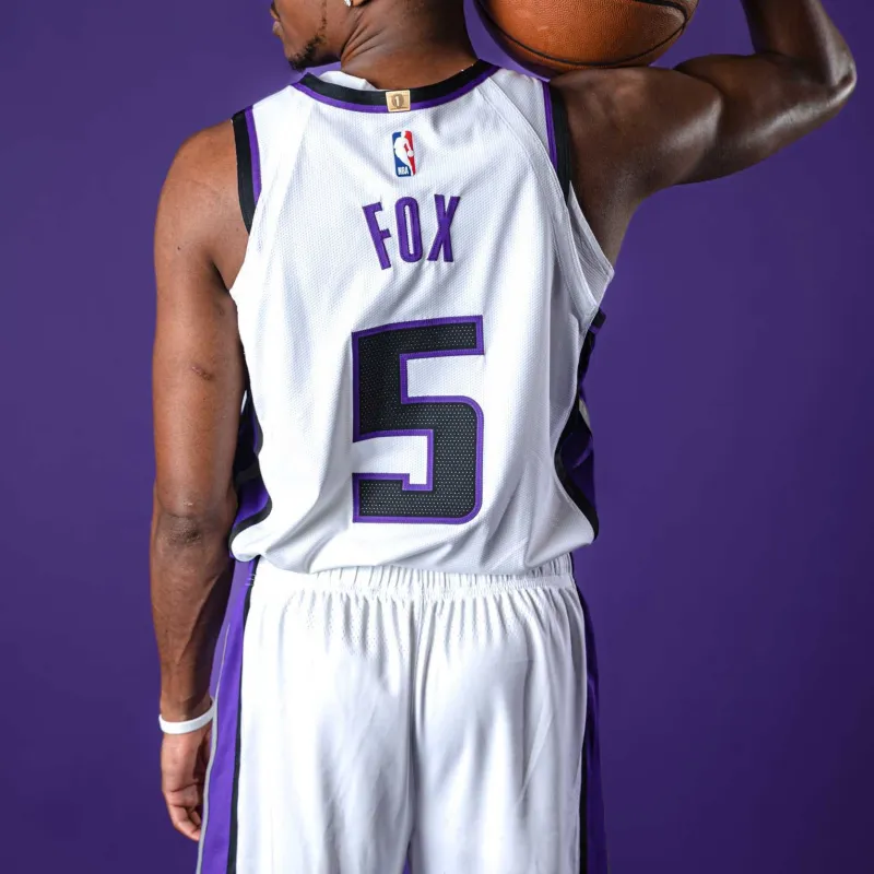 Nike Basketball Jerseys 2023 24 Season Sacramento Kings Fox 5 Size Unisex Purple-2
