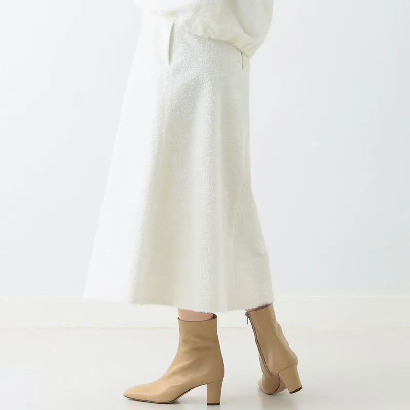 Beams Casual Long Skirt Women's Gray White-3