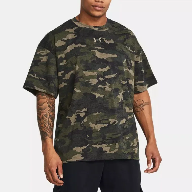 Under Armour Drop Shoulder Sleeve T Shirt Men's Guardian Green-2
