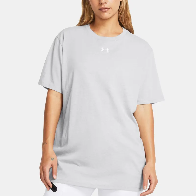 Under Armour Drop Shoulder Sleeve T Shirt Women's Gray-2