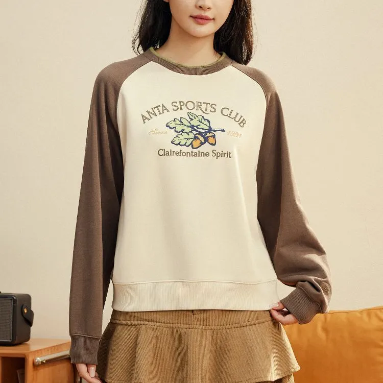 Anta Life Collection Sweatshirt Women's Nude Apricot White-1