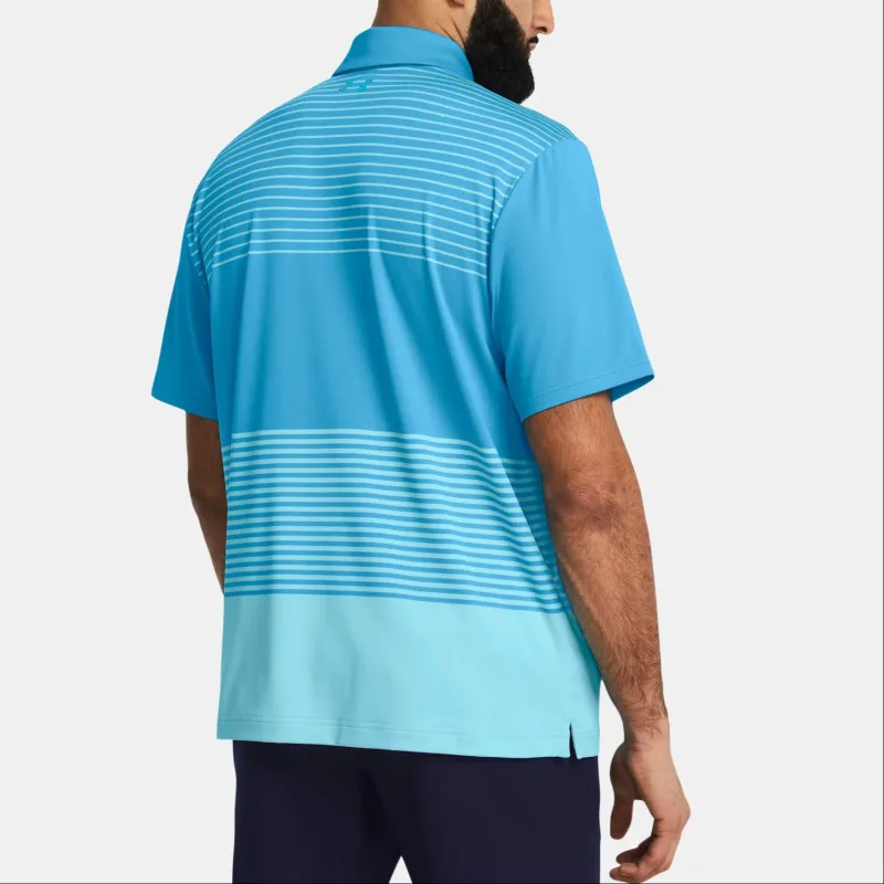 Under Armour UA Playoff 3.0 Stripe Polo Shirt Men's Sky Blue-3