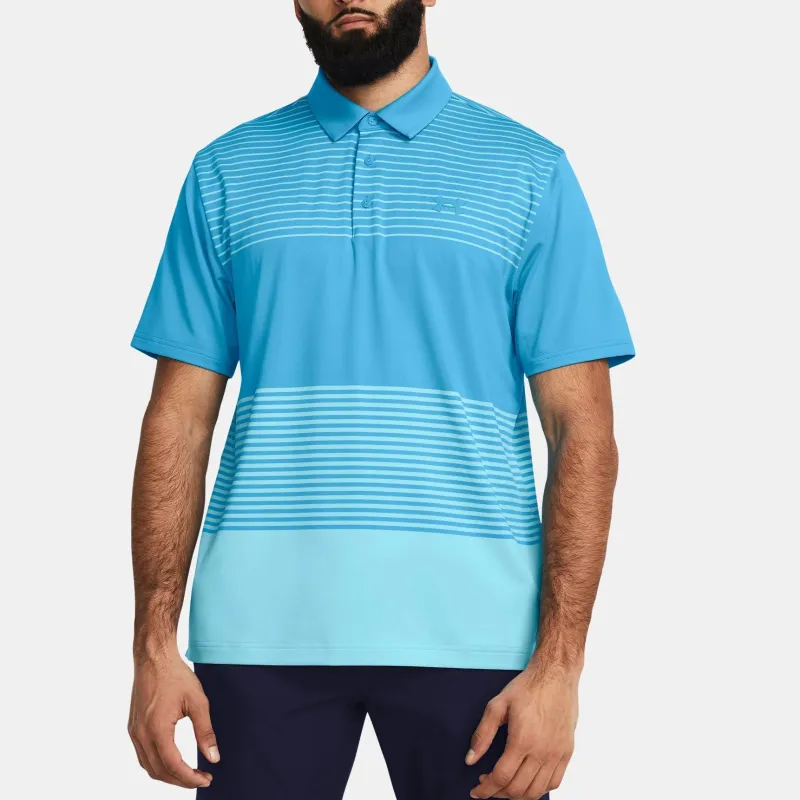 Under Armour UA Playoff 3.0 Stripe Polo Shirt Men's Sky Blue-2