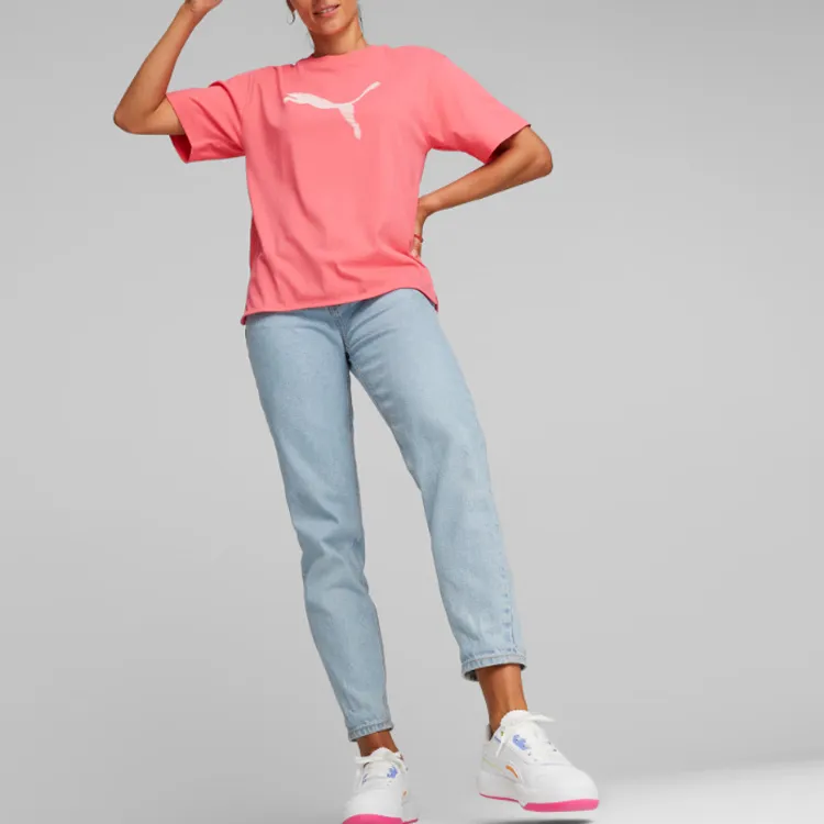 PUMA T Shirts Women's Heart Red-2