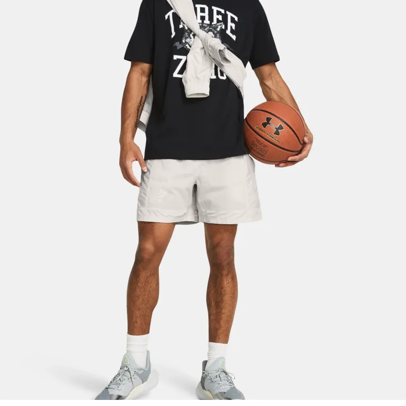 Under Armour Curry Woven Sports Shorts Men's White Gray-3