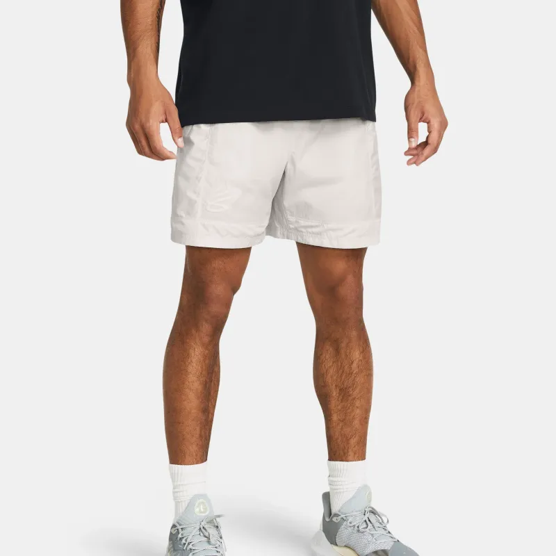 Under Armour Curry Woven Sports Shorts Men's White Gray-2