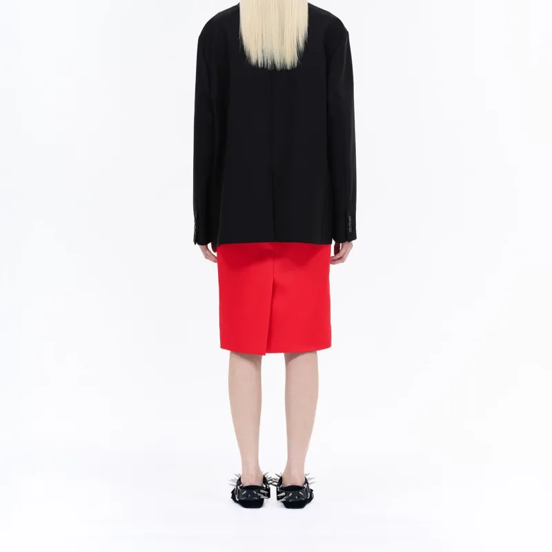 WE11DONE SS24 Casual Long Skirt Women's Red-3