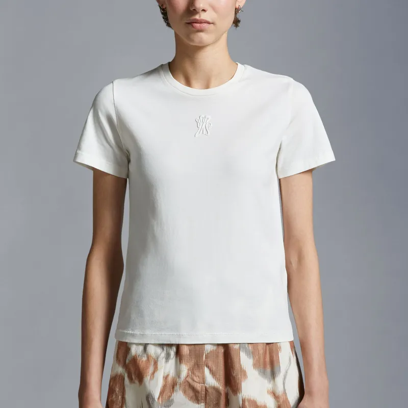 Moncler Logo Embroidered Crewneck T Shirt-1