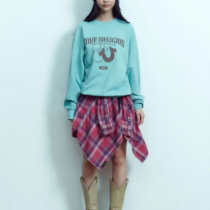 Kirsh x TRUERELIGION Collaboration SS24 Sweatshirt Women's Sky Blue-1