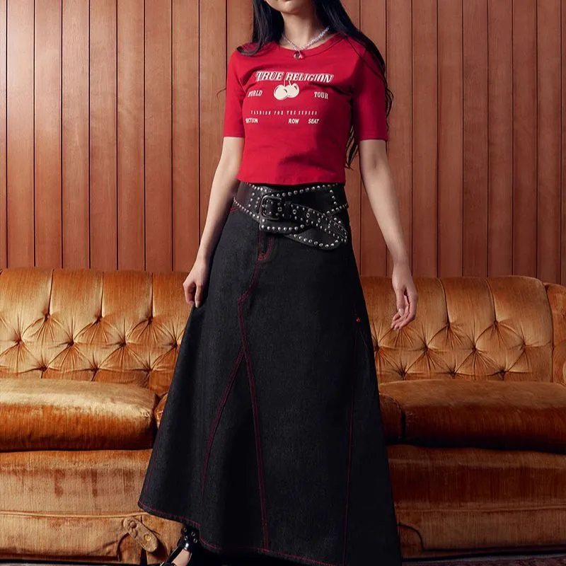 Kirsh x TRUERELIGION Collaboration SS24 T Shirt Women's Red-1