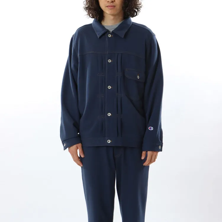 Champion SS24 Denim Jacket Men's Marine Blue-1