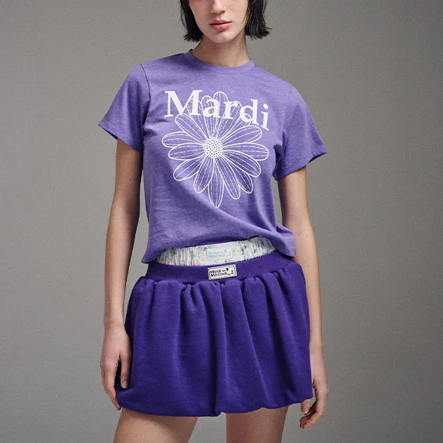 MARDI MERCREDI T Shirt Women's Dark Light Purple-1