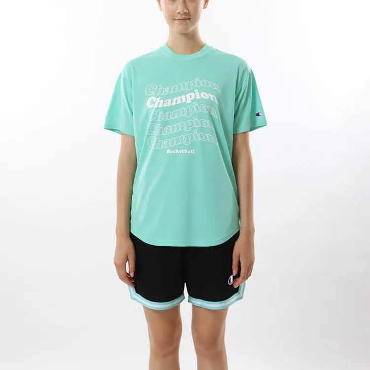 Champion T Shirt Women's Light Blue Green-2
