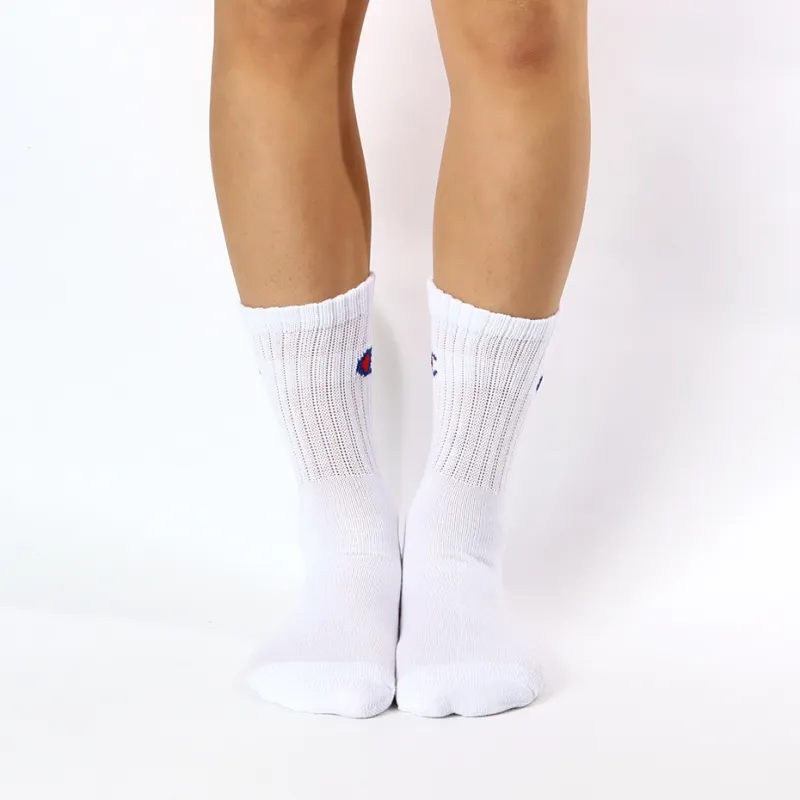 Champion SS24 Mid-Calf Socks Men's 3 Pack White-2