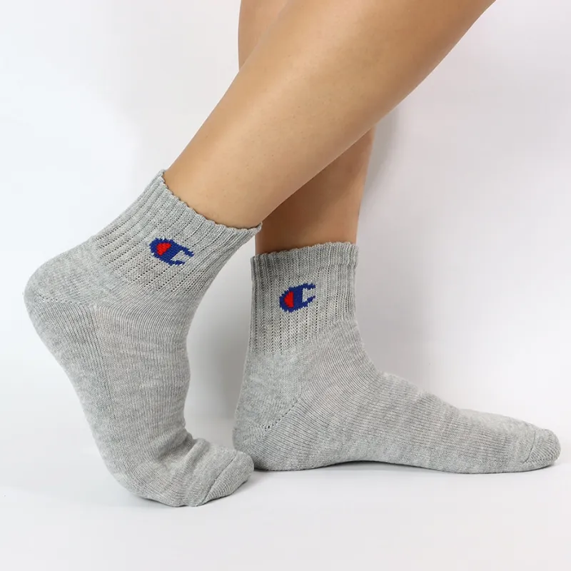 Champion SS24 Mid-Calf Socks Men's 3 Pack Heather Gray-2