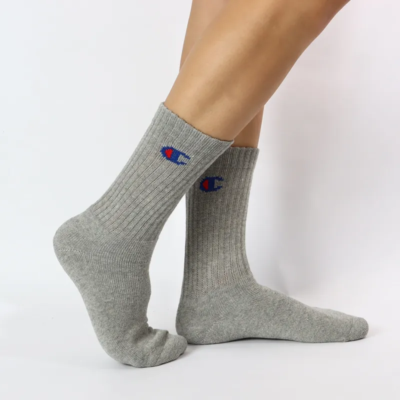 Champion SS24 Knee-High Socks Men's 3 Pack Heather Gray-2