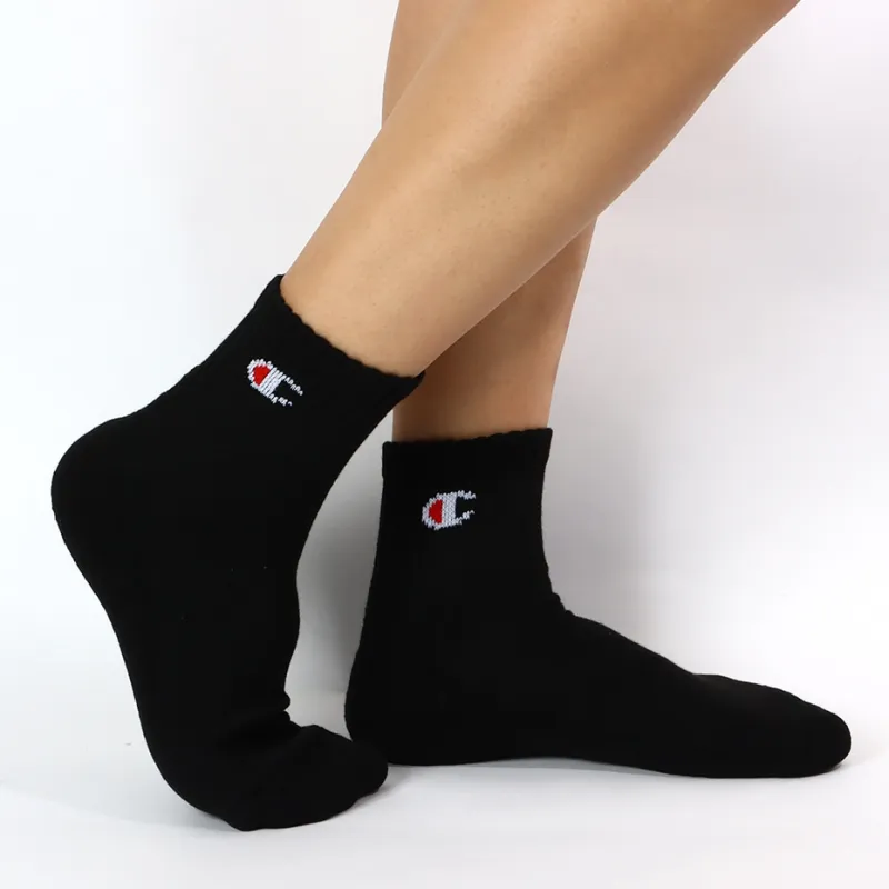 Champion SS24 Mid Calf Socks Men's 3 Pack Black-3