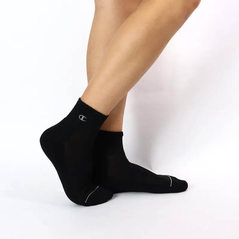 Champion SS24 Mid Calf Socks Men's 3 Pack Black-3