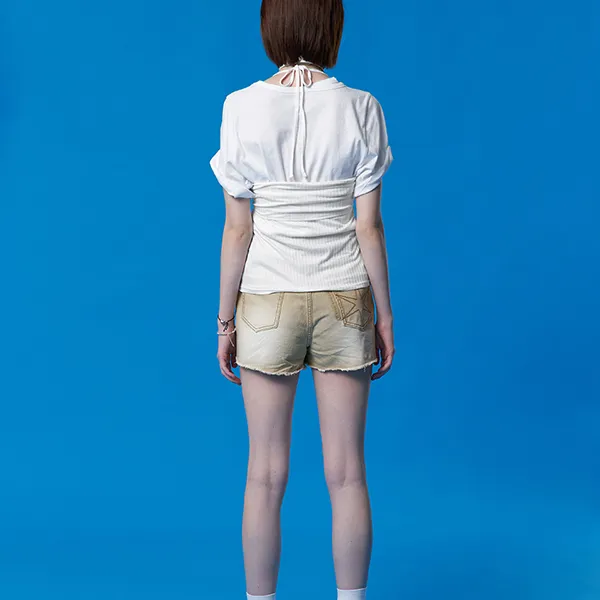 Kirsh Denim Shorts Women's Beige-2