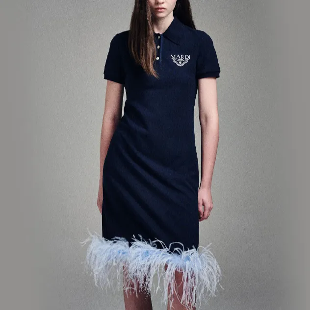 MARDI MERCREDI SS24 Short Sleeved Dresses Women's Deep Navy Blue-1