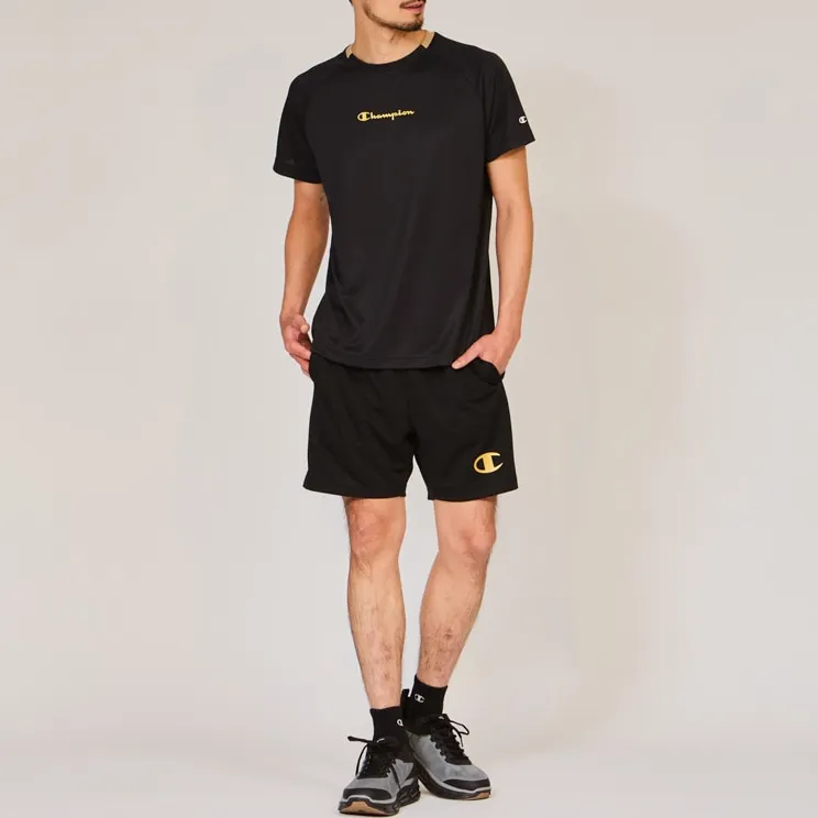 Champion FW24 Casual Shorts Men's Black/Gold-2