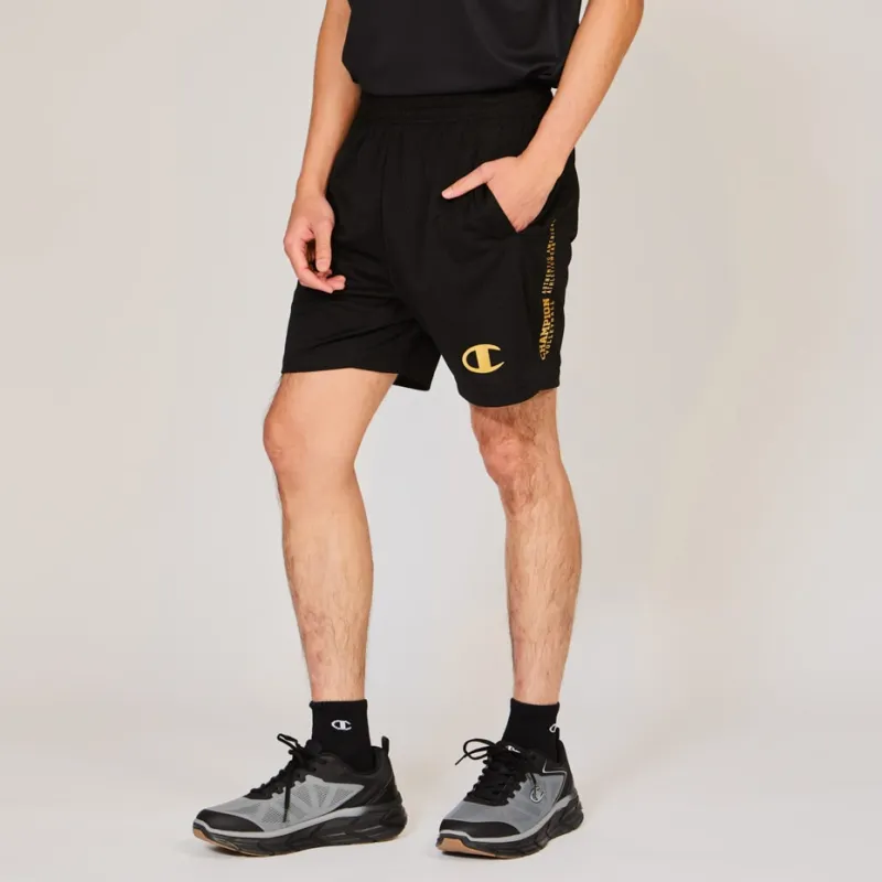 Champion FW24 Casual Shorts Men's Black/Gold-4