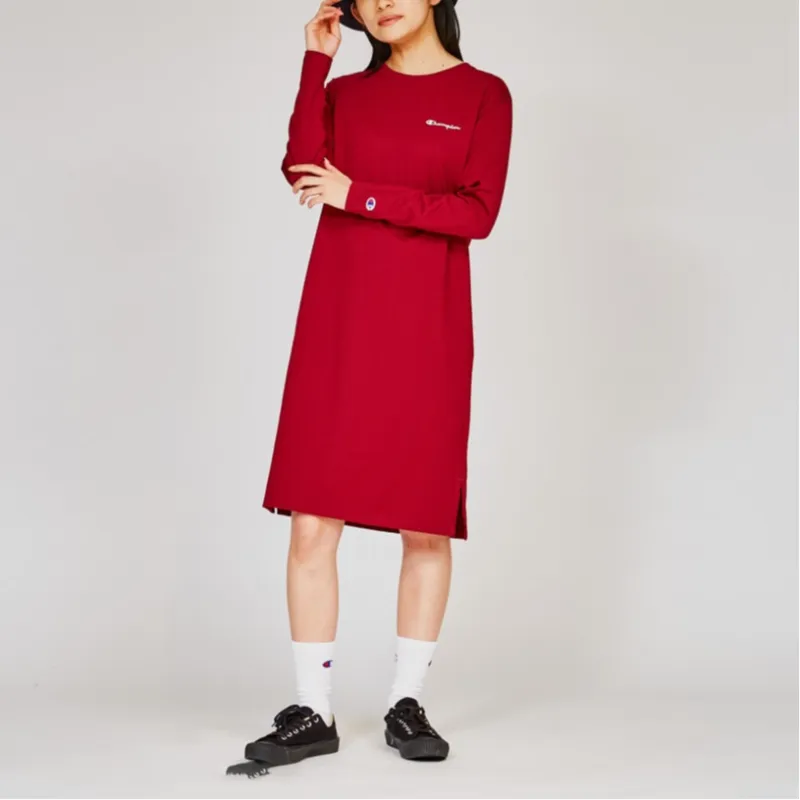 Champion FW24 Long-Sleeved Dresses Women's Burgundy-1