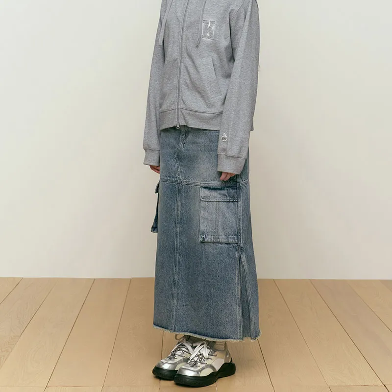 Kirsh FW24 Denim Long Skirt Women's Blue-2