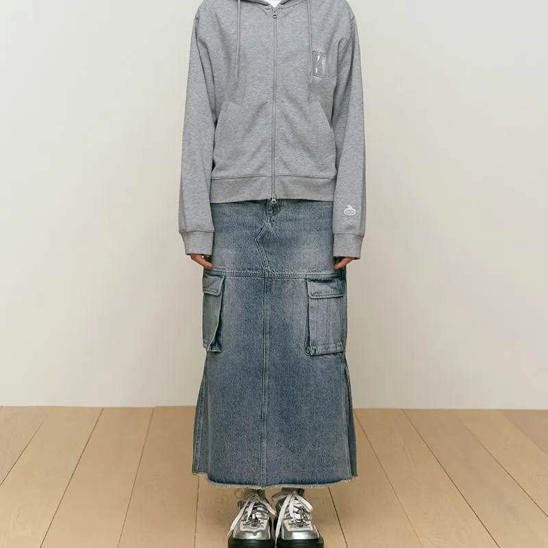 Kirsh FW24 Denim Long Skirt Women's Blue-1