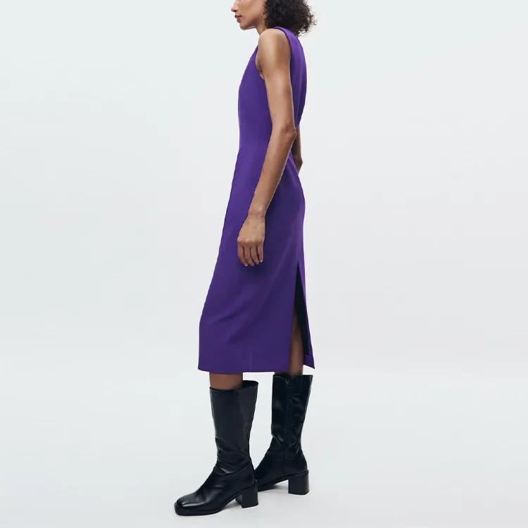 ZARA Sleeveless Dress Women's Purple-2