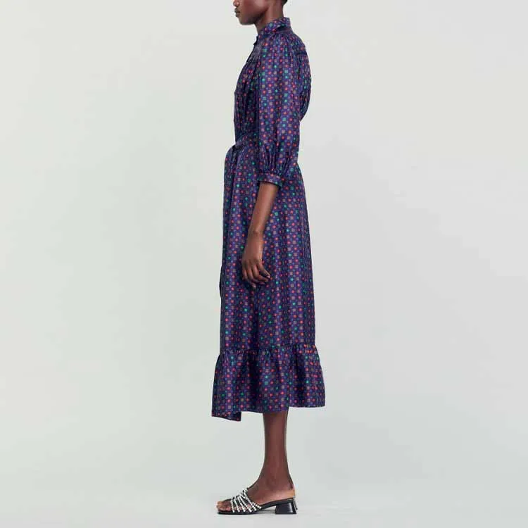 Sandro Scarf-print Midi Dress-2