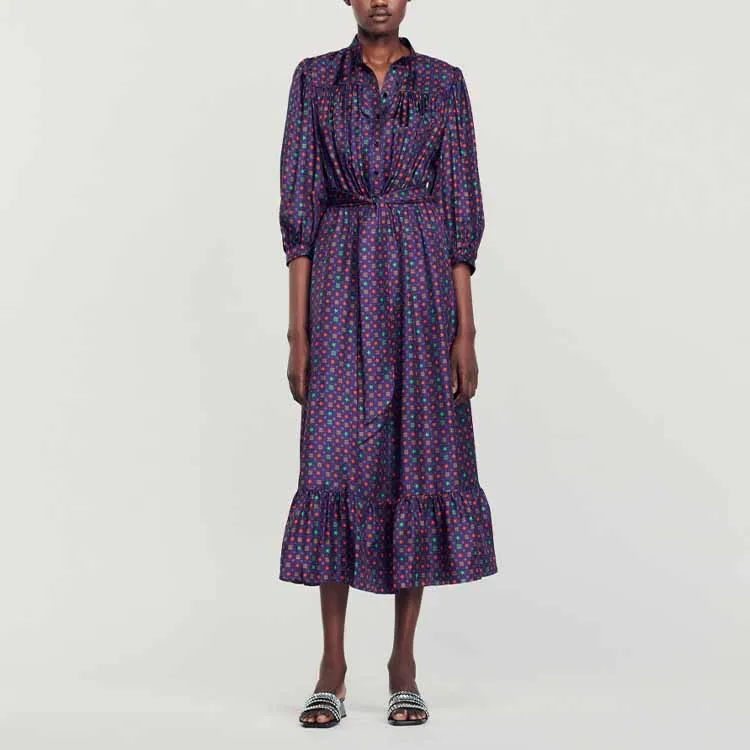 Sandro Scarf-print Midi Dress-1