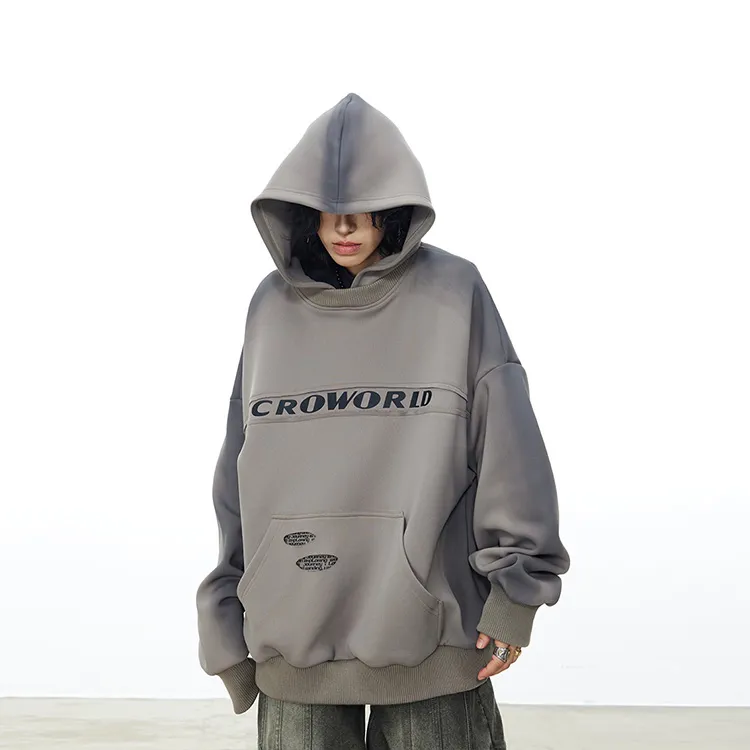 0-CROWORLD Sweatshirt Men's Light Coffee-2